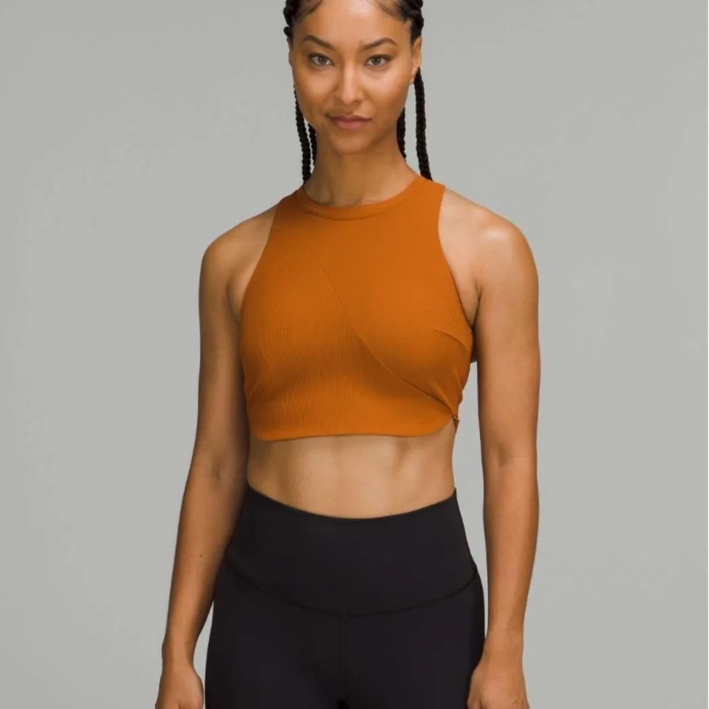 Lululemon Athletica Ribbed Longline Bra in Butternut Brown